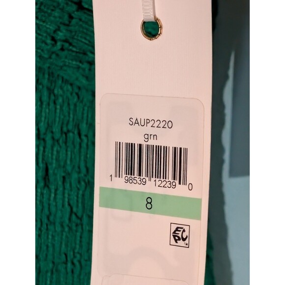 Siena Womens Textured Knit Bodycon Dress Long Sleeve V-Neck Size 8 Green NEW NWT - Picture 14 of 16